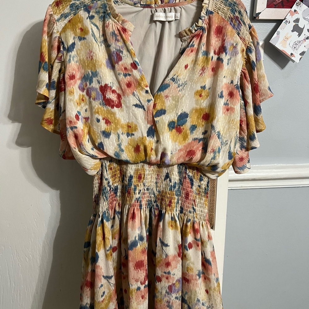 bishop + young Floral Print Midi Dress